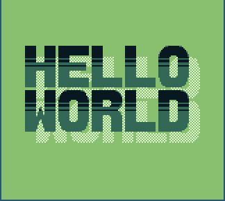 Screenshot of the color-inverted Hello World