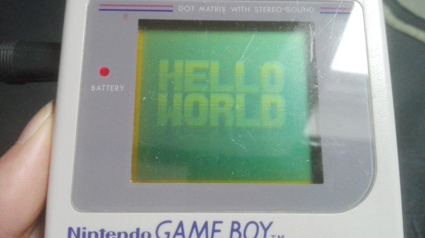 Picture of the Hello World running on a physical DMG