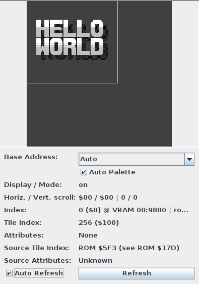 Screenshot of the tilemap viewer