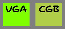 sRGB versus CGB color mixing